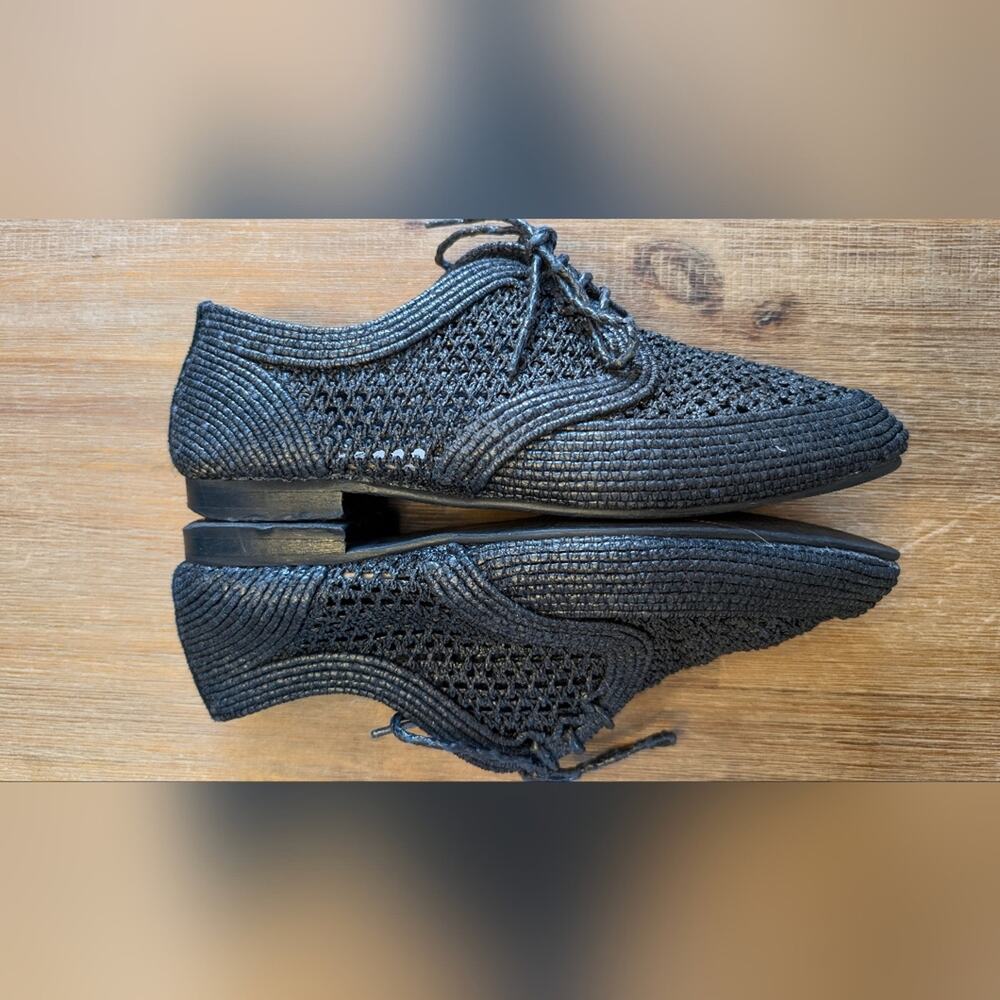 ANTHROPOLOGIE/SILENT D Roxford Black Raffia Size 7 - Picture 7 of 8